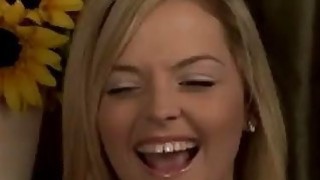 Beautiful college blondie eats her stepmothers mature coochie