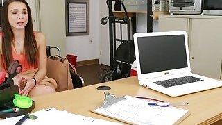 Kmpoz Eu - Brunette Teen Slut Fucked Hard In The Office By A Big Black Cock HQ Mp4 XXX  Video