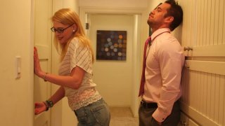 College New Girls Allie James Is Getting Dedicated In The Sex Group - Slutty Blond Nerd Allie James Sucks A Cock In The Hall HQ Mp4 XXX Video